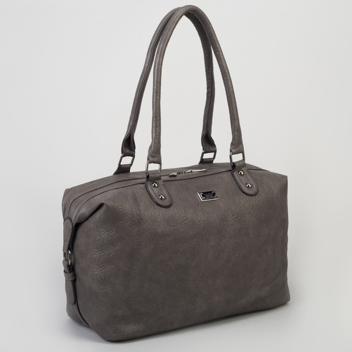 Сумка женская, отдел на молнии, наружный карман, цвет серый