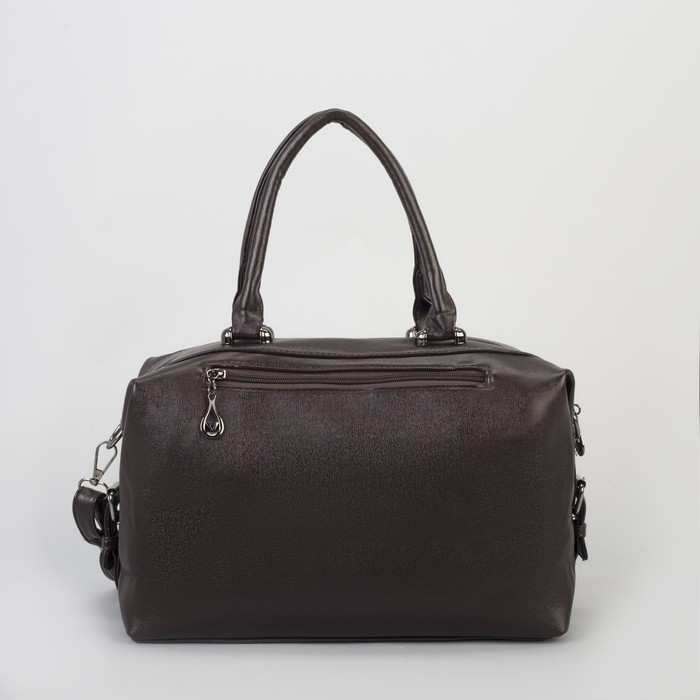 Сумка женская, отдел на молнии, 3 наружных кармана, длинный ремень, цвет кофе