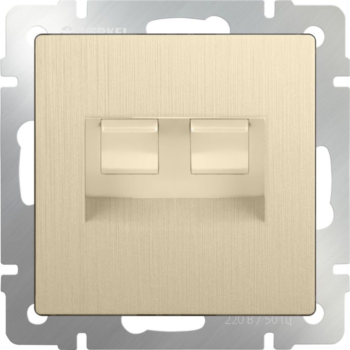 Розетка телефонная RJ-11 и Еthernet RJ-45 WL10-RJ11-45, цвет шампань