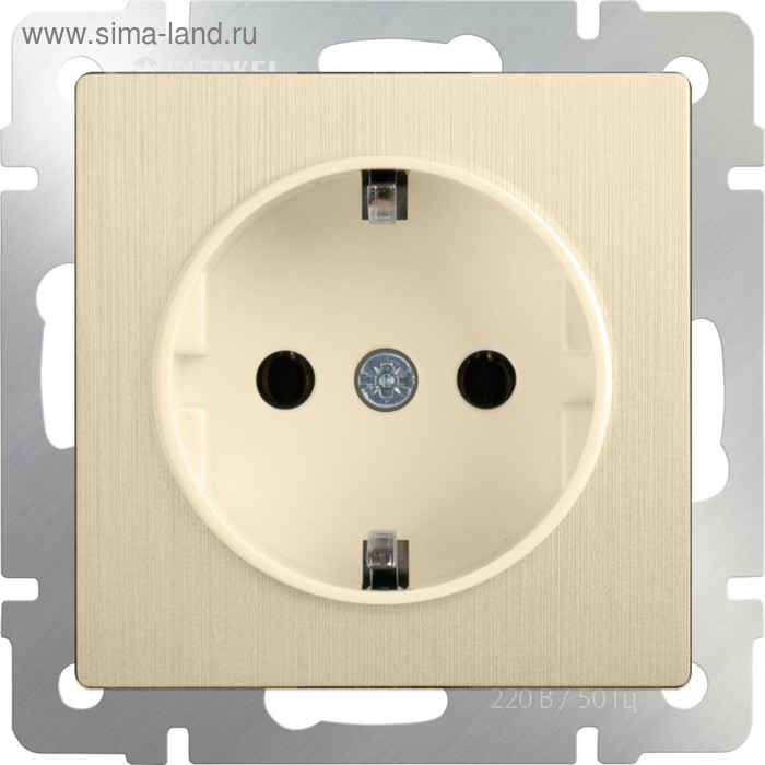 

Розетка с заземлением и шторками WL10-SKGS-01-IP44, цвет шампань