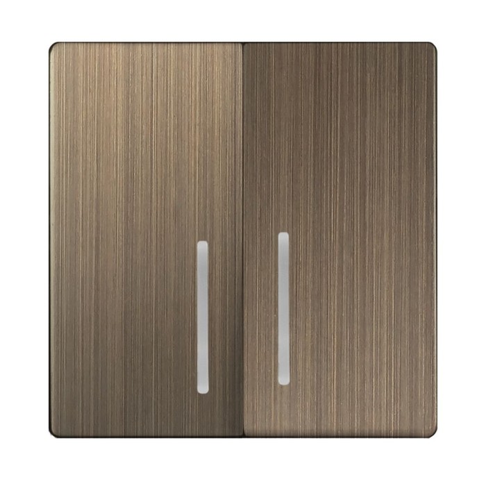 Набор клавиш для выключателя двухклавишного с подсветкой WL12-SW-2G-LED-CP, цвет бронзовый 390703