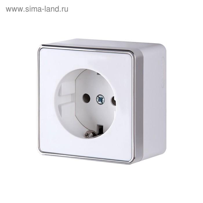

Розетка с заземлением и шторками Gallant WL15-02-02-white, цвет белый