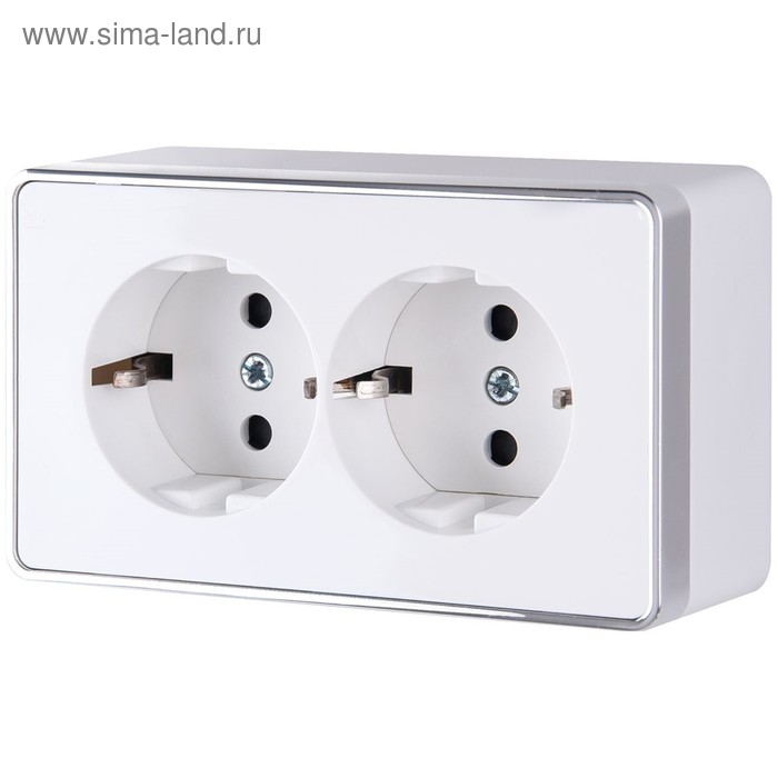 

Розетка двойная с заземлением Gallant WL15-02-03-white, цвет белый