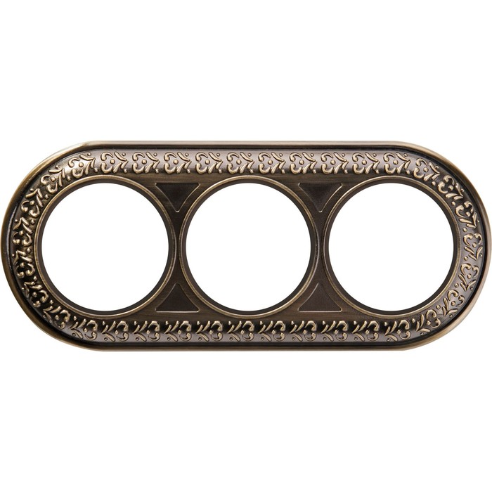 Рамка на 3 поста WL70-frame-03, цвет бронза