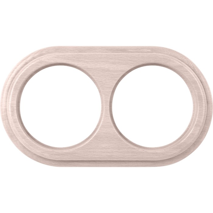 Рамка на 2 поста WL15-frame-02, цвет беленый дуб