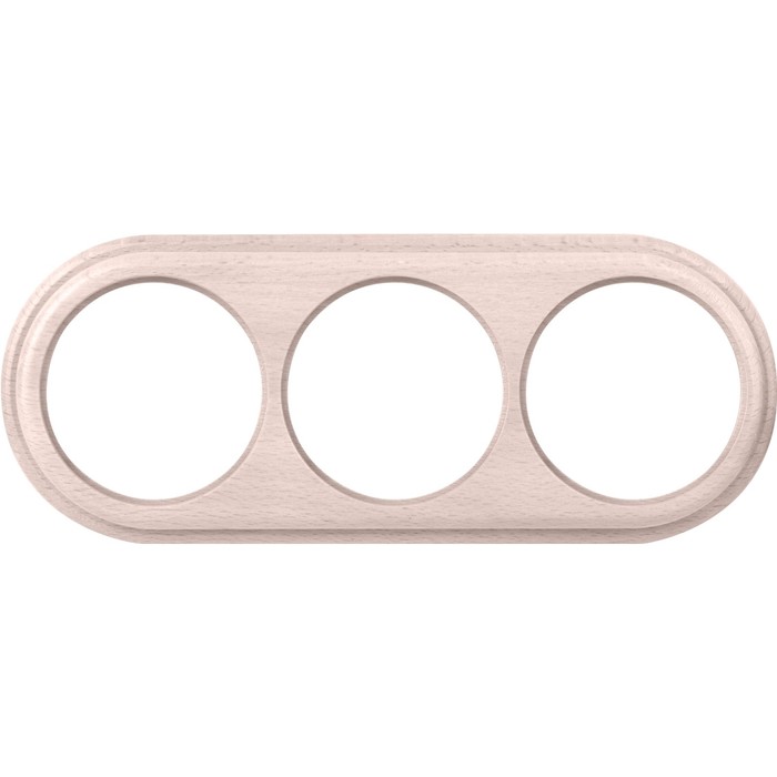 Рамка на 3 поста WL15-frame-03, цвет беленый дуб