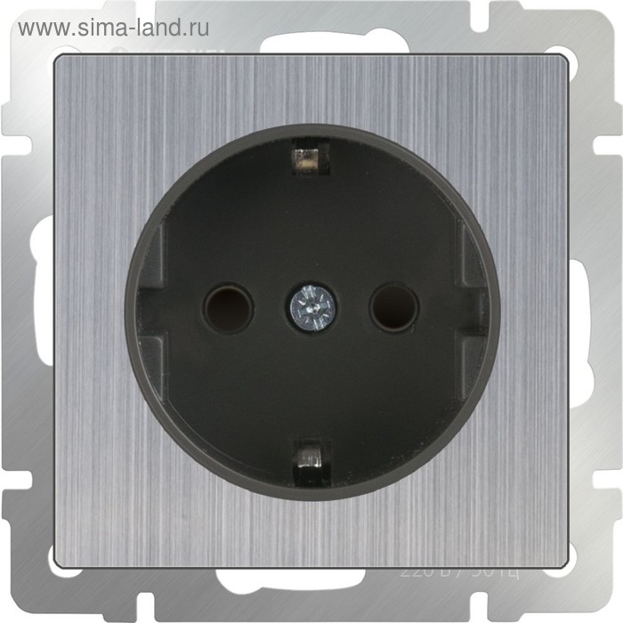 

Розетка с заземлением и шторками WL02-SKGS-01-IP44, цвет никель