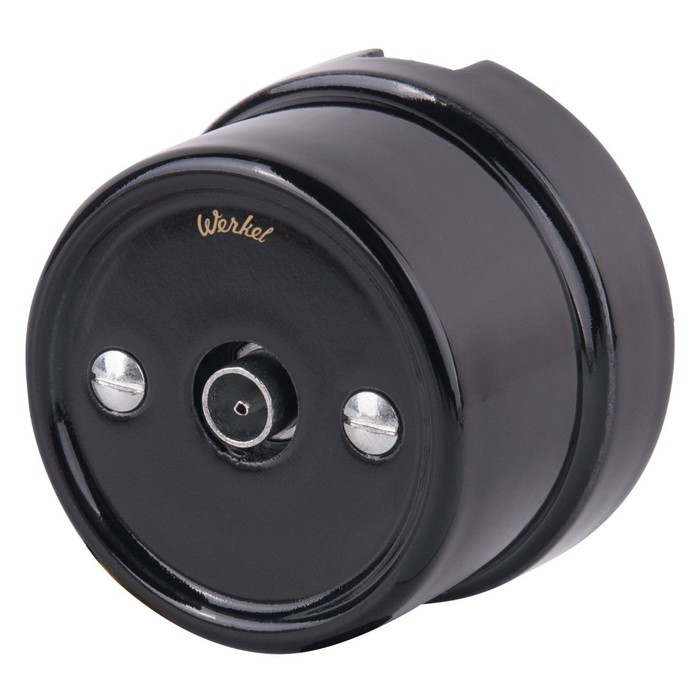 ТВ розетка WL18-02-05, цвет черный, ретро