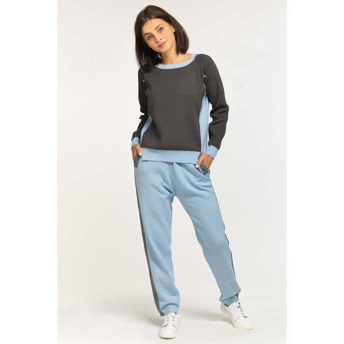 Костюм женский трикотажный MINAKU "Геометрия", вид 1, размер универсальный, цвет голубой