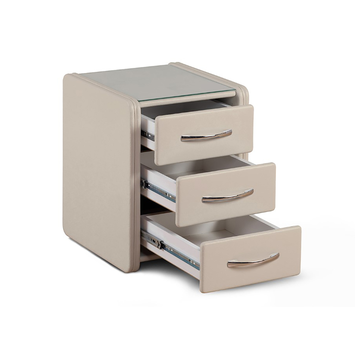 Тумба «Алеро», 3 ящика, 41 × 43,5 × 51,5 см, экокожа, цвет бежевый