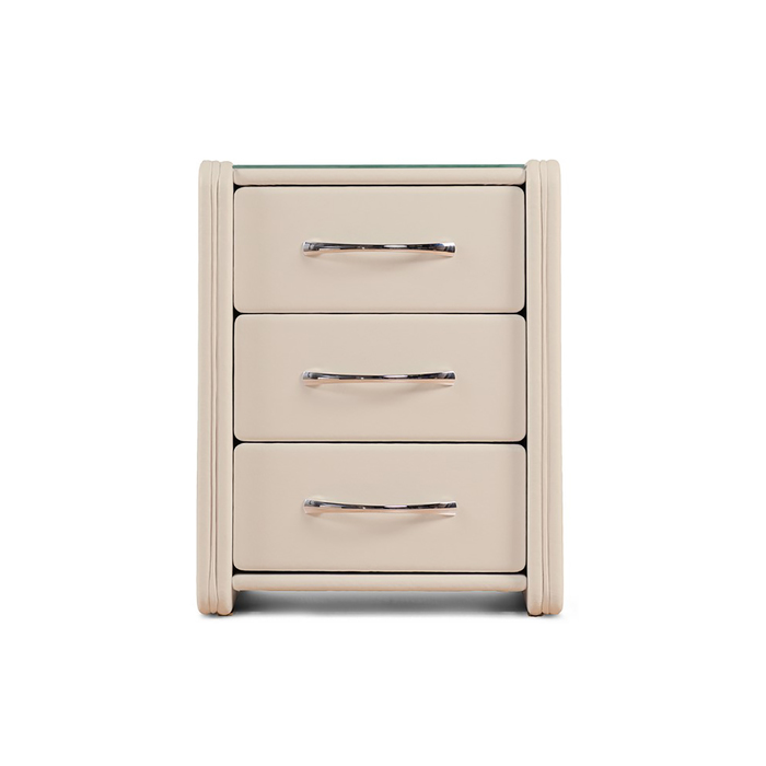 Тумба «Алеро», 3 ящика, 41 × 43,5 × 51,5 см, экокожа, цвет бежевый