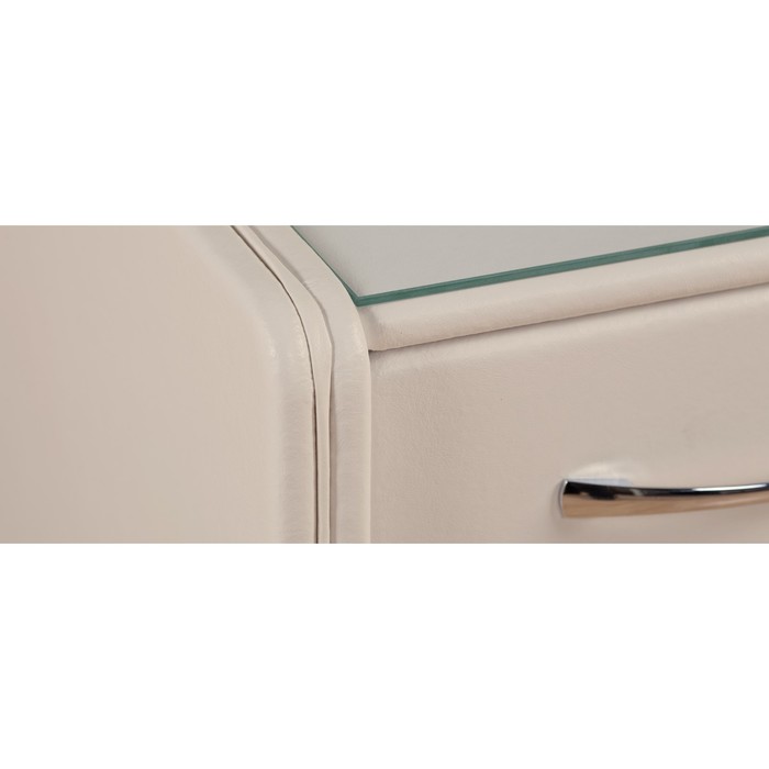 Тумба «Алеро», 3 ящика, 41 × 43,5 × 51,5 см, экокожа, цвет бежевый