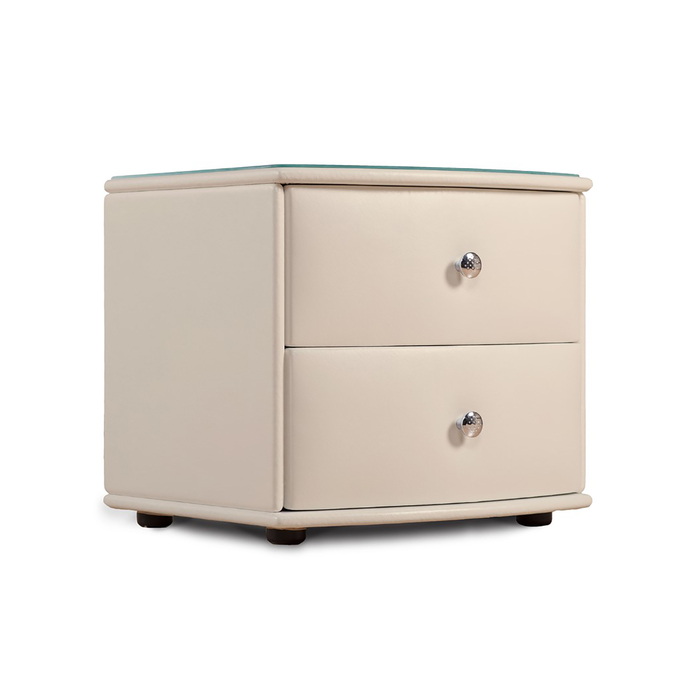 Тумба «Люнетта», 2 ящика, 50 × 45 × 45 см, экокожа, цвет бежевый