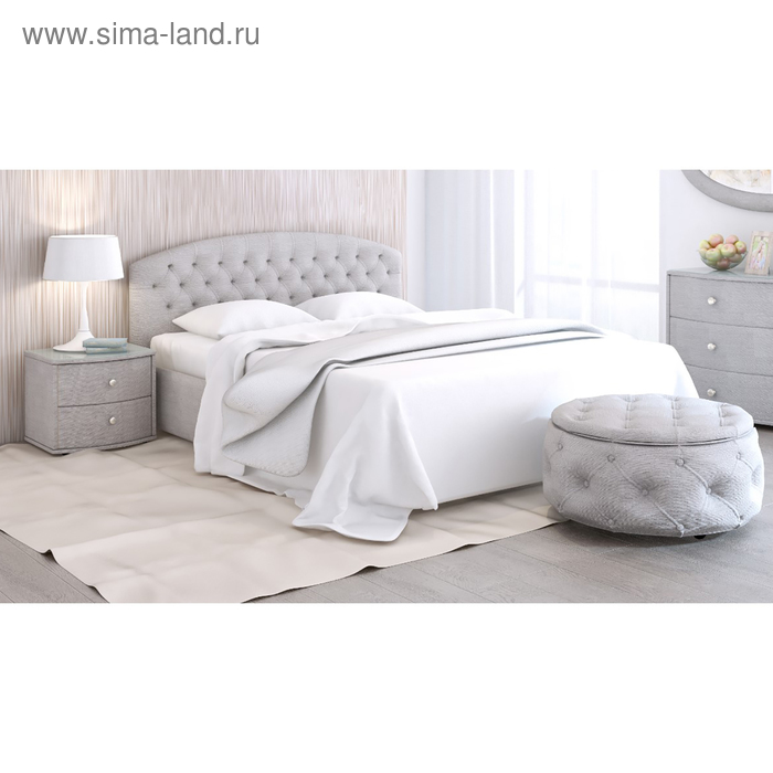 Кровать «Пальмира» с ПМ, 140×200 см, премиум рогожка, цвет дымчатый кварц кровать пальмира с пм 160×200 см премиум рогожка цвет дымчатый кварц