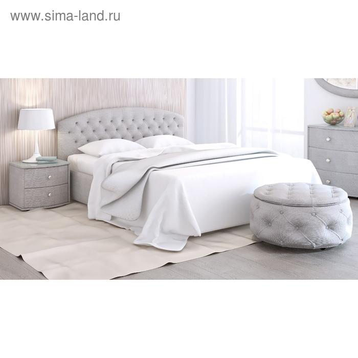 Кровать «Пальмира» с ПМ, 180×200 см, премиум рогожка, цвет дымчатый кварц кровать пальмира с пм 160×200 см премиум рогожка цвет дымчатый кварц