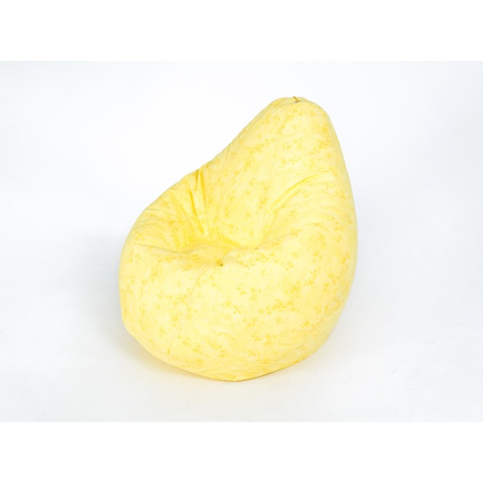 Кресло-мешок «ГРУША», среднее, ширина 75 см, высота 110 см, цвет жёлтый, жаккард