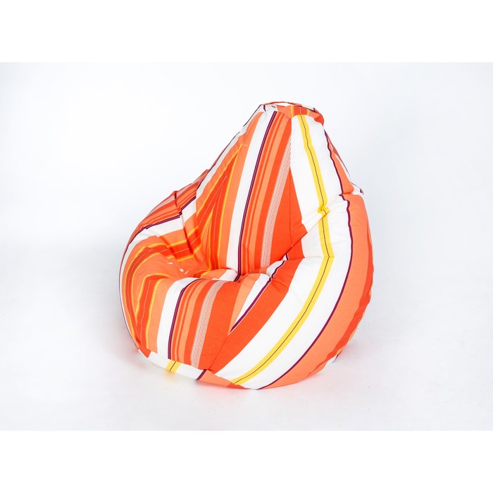 Кресло-мешок «ГРУША», среднее, ширина 75 см, высота 110 см, полоса микс, жаккард
