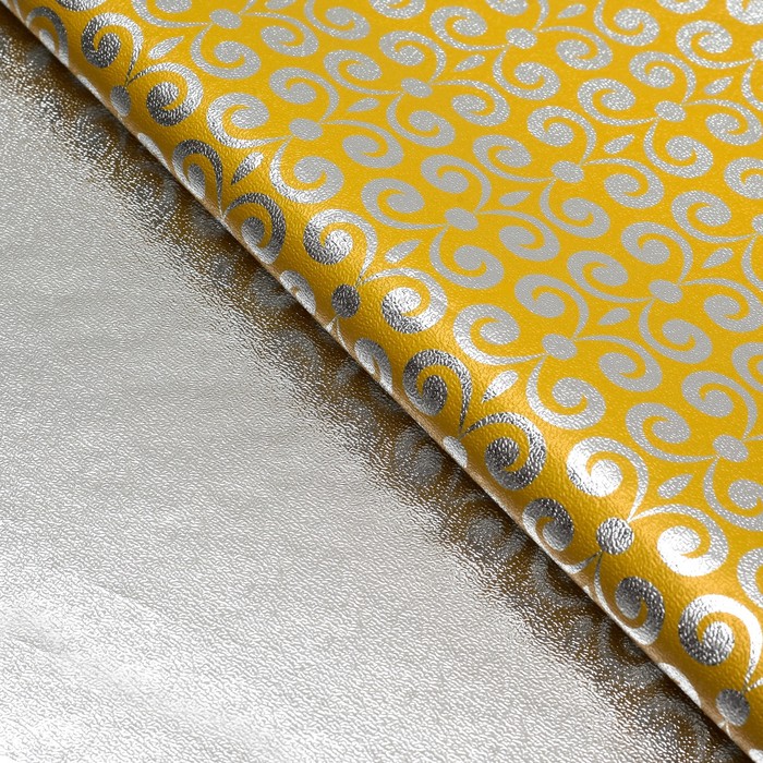 Плёнка с металлизированная "Узоры", цвет желтый, 50 х 70 см
