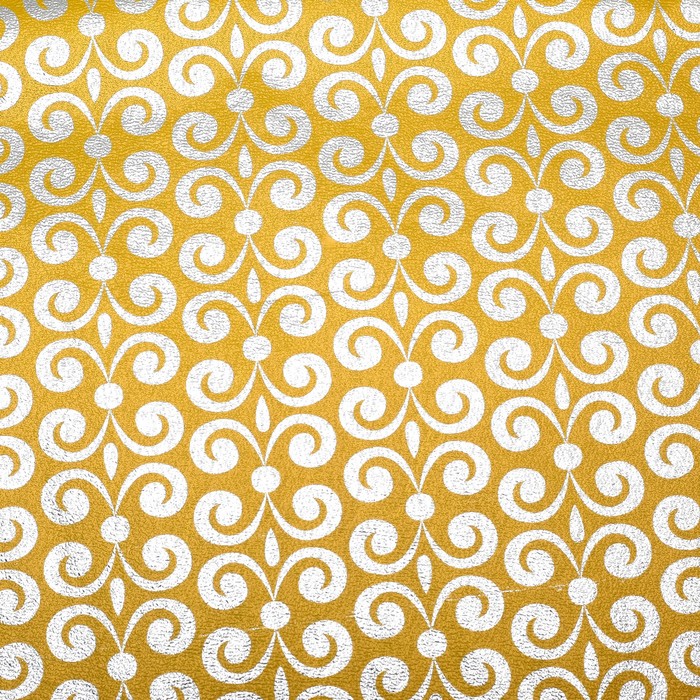 Плёнка с металлизированная "Узоры", цвет желтый, 50 х 70 см