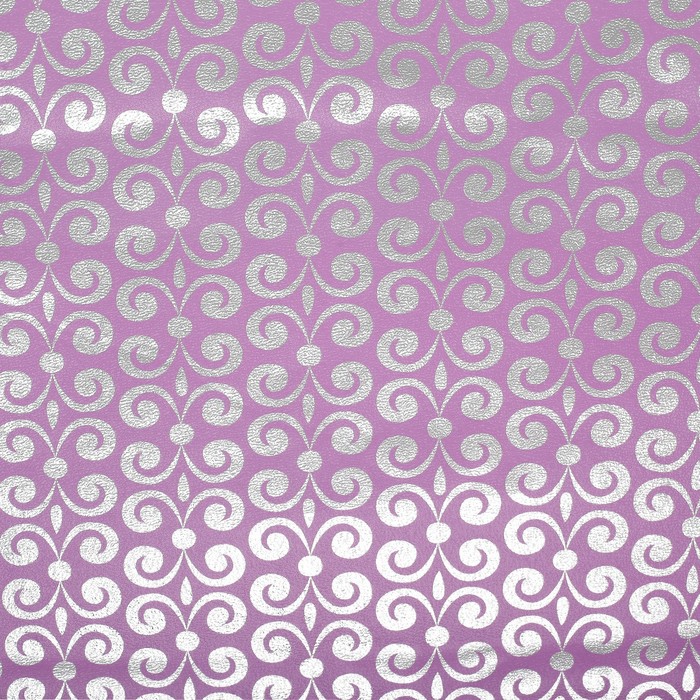 Плёнка с металлизированная "Узоры", цвет сиреневый, 50 х 70 см