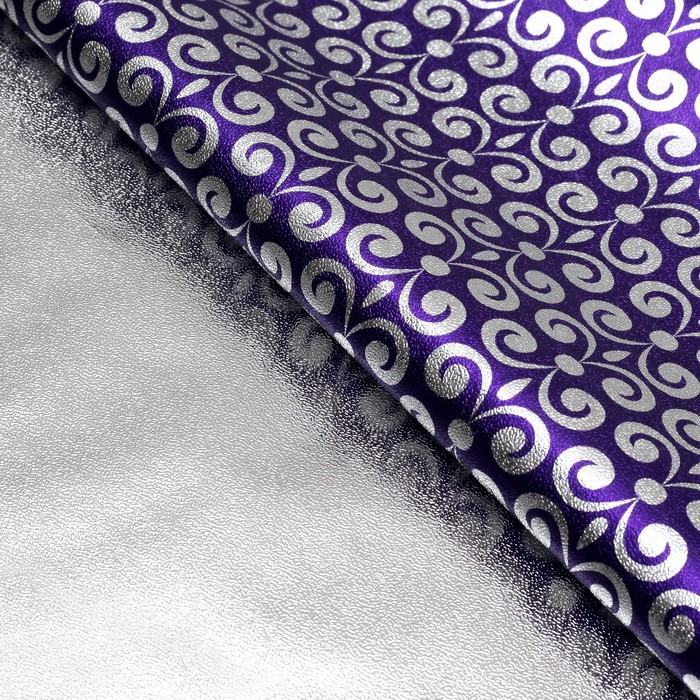 Плёнка с металлизированная "Узоры", цвет фиолетовый, 50 х 70 см