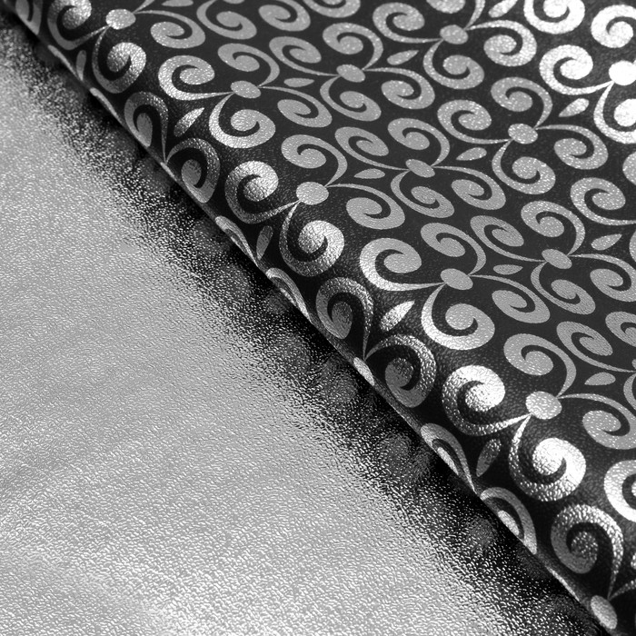 Плёнка с металлизированная "Узоры", цвет чёрный, 50 х 70 см