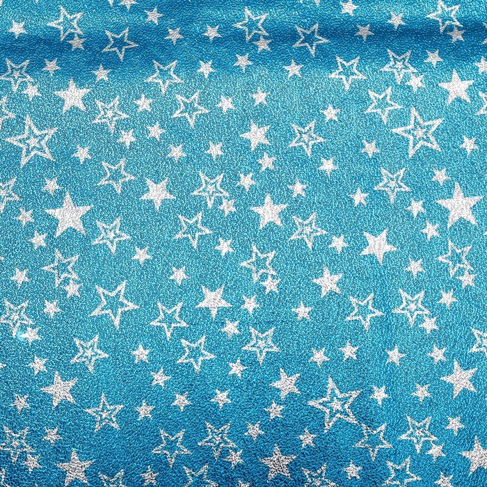 Плёнка с металлизированная "Звезды", цвет синий, 50 х 70 см