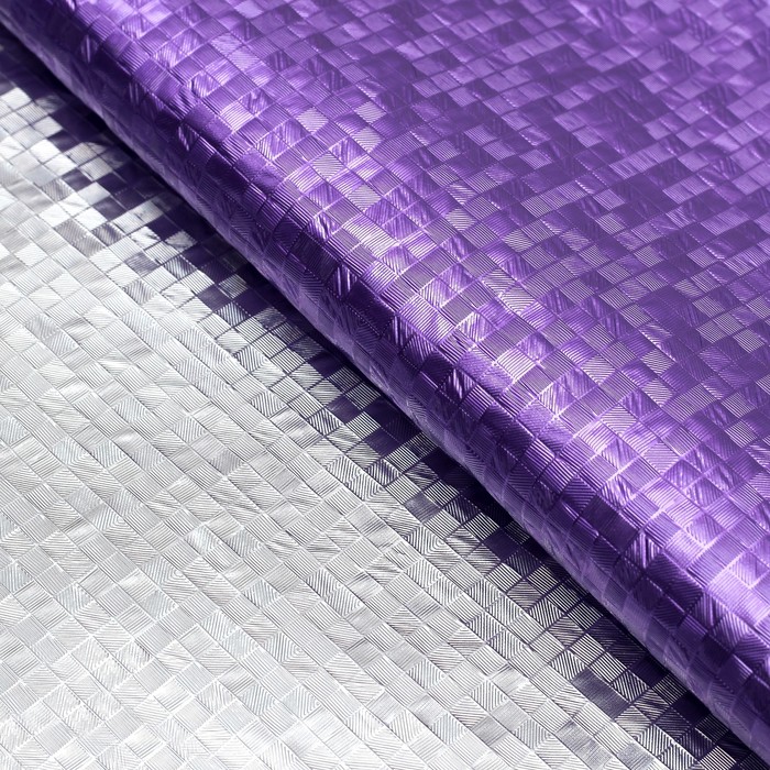 Плёнка с металлизированная "Клетка", цвет фиолетовый, 50 х 70 см