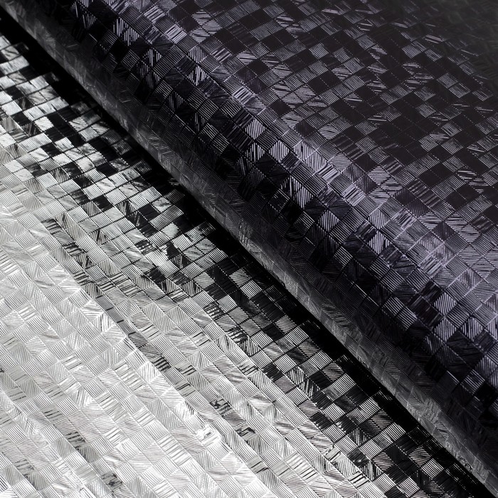 Плёнка с металлизированная "Клетка", цвет черный, 50 х 70 см