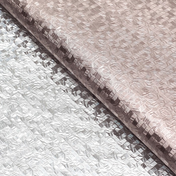 Плёнка с металлизированная "Клетка", цвет светло-коричневый, 50 х 70 см