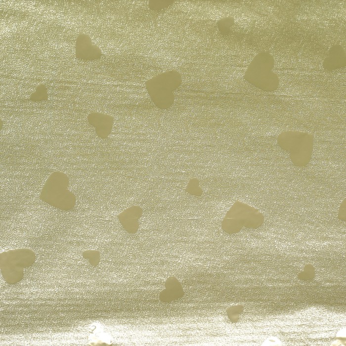 Плёнка с металлизированная "Сердца", цвет золотой, 50 х 70 см