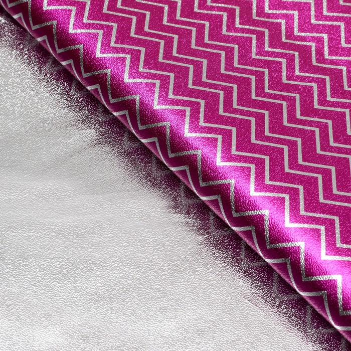 Плёнка с металлизированная "Зигзаги", цвет розовый, 50 х 70 см