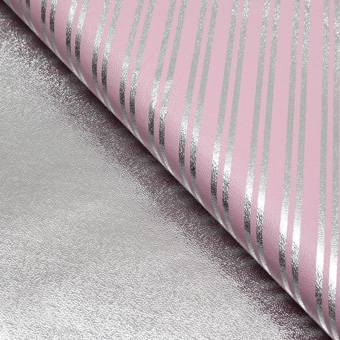 Плёнка с металлизированная "Диагонали", цвет розовый, 50 х 70 см