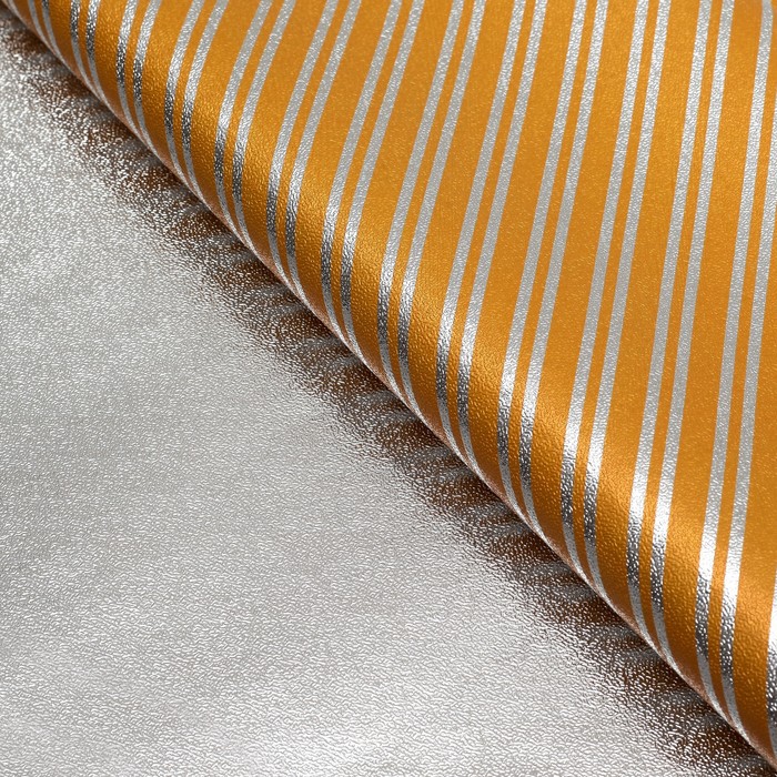 Плёнка с металлизированная "Диагонали", цвет желтый, 50 х 70 см