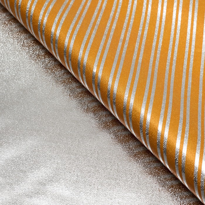 Плёнка с металлизированная "Диагонали", цвет оранжевый, 50 х 70 см