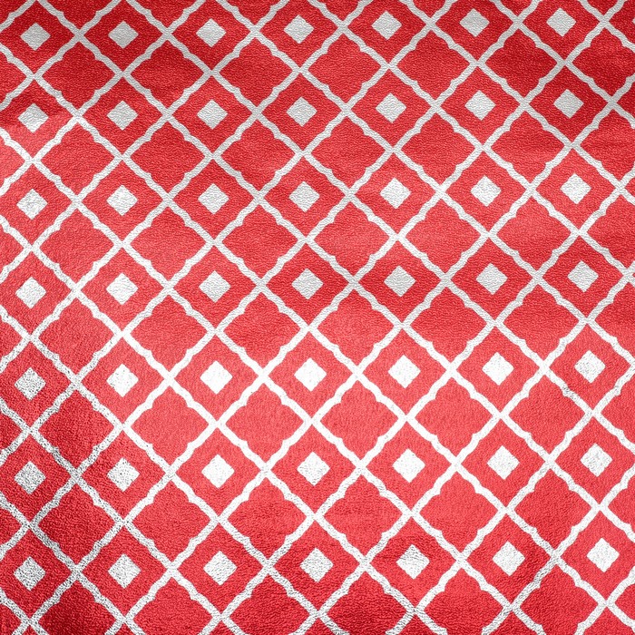 Плёнка с металлизированная "Ромбы", цвет красный, 50 х 70 см