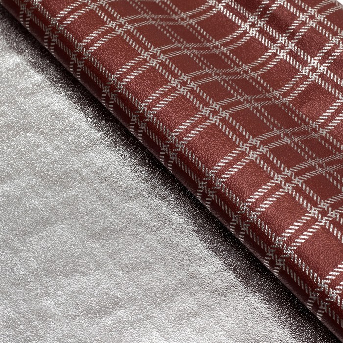 Плёнка с металлизированная "Клетка", цвет коричневый, 50 х 70 см