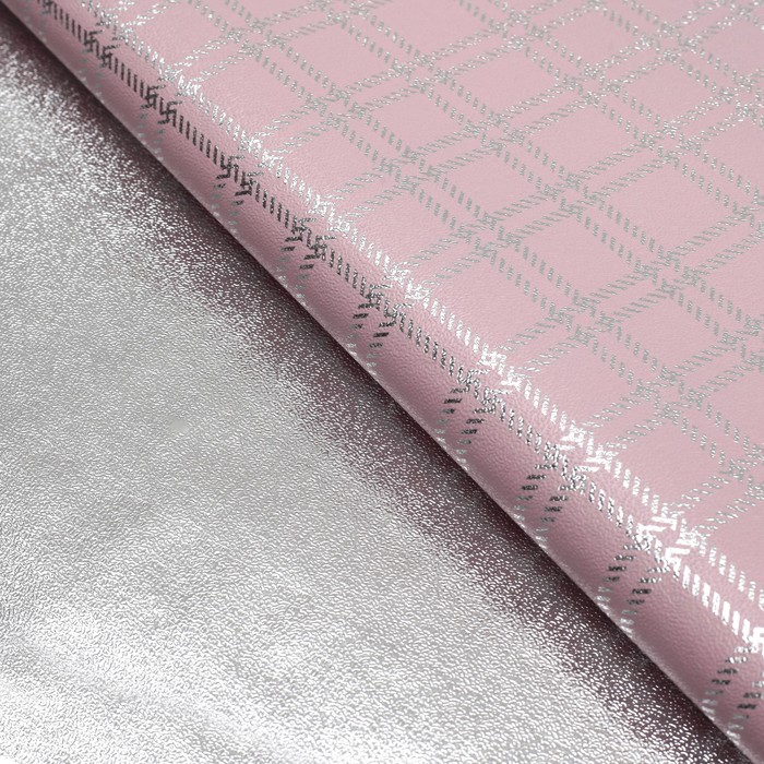 Плёнка металлизированная "Клетка", цвет розовый, 50 х 70 см