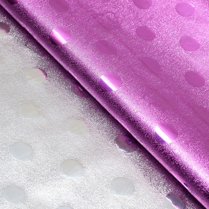 Плёнка с металлизированная "Короны", цвет розовый, 50 х 70 см