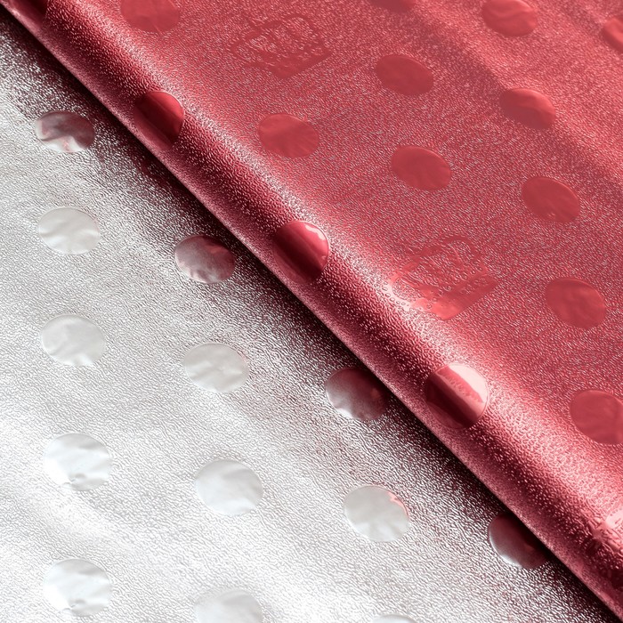 Плёнка с металлизированная "Короны", цвет красный, 50 х 70 см