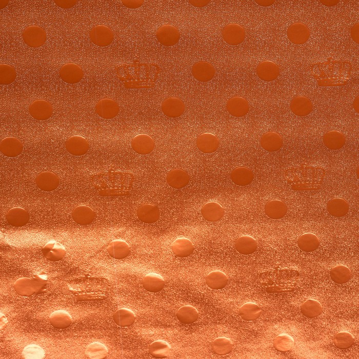 Плёнка с металлизированная "Короны", цвет медный, 50 х 70 см