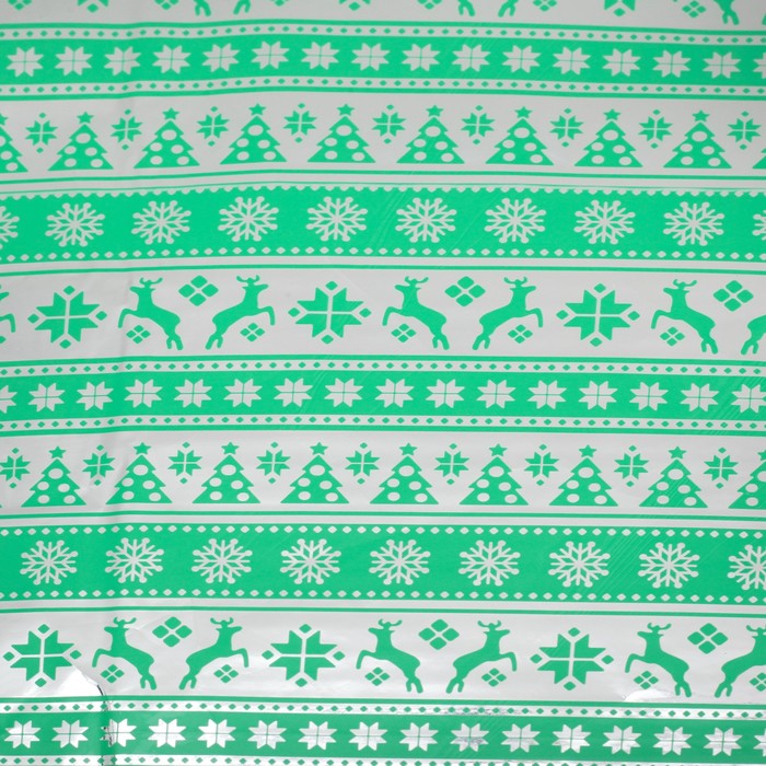 Пленка металлизированная "Северные олени", светло-зеленый, 50 х 70 см