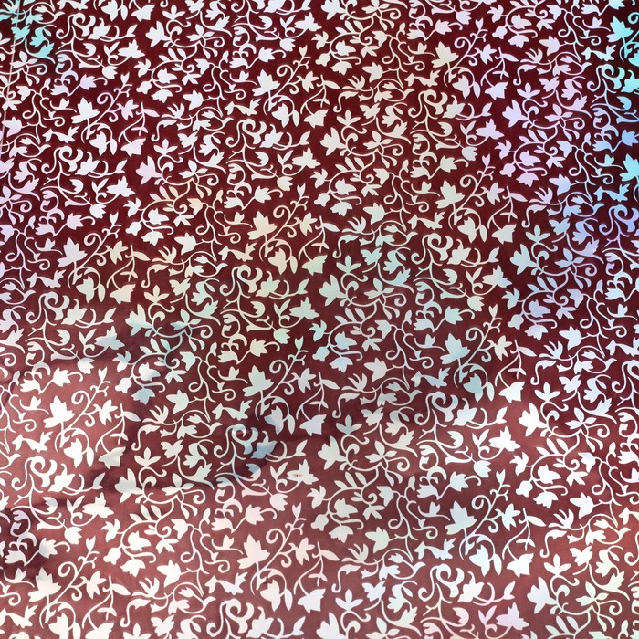Пленка металлизированная "Цветочные узоры", тёмно-бордовый, 50 х 70 см