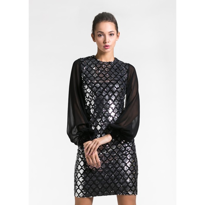 Платье женское 138а цвет серебро, р-р 44