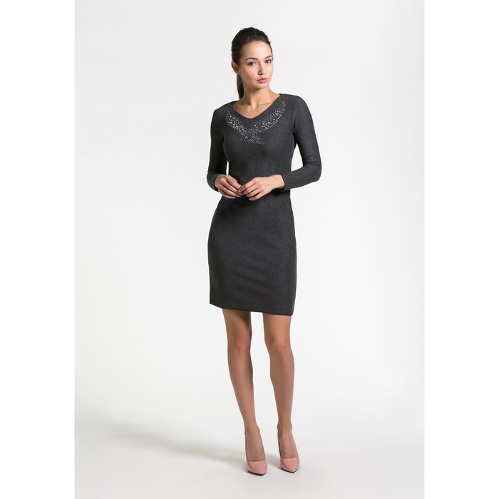 Платье женское 98 цвет т.серый, р-р 46