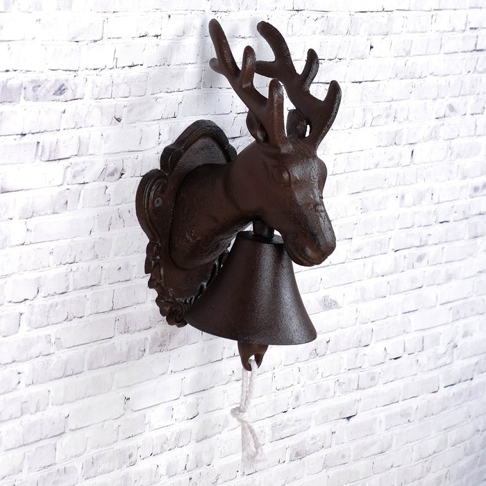 Колокол сувенирный металл "Олень" 25,5х12,5х13,5 см