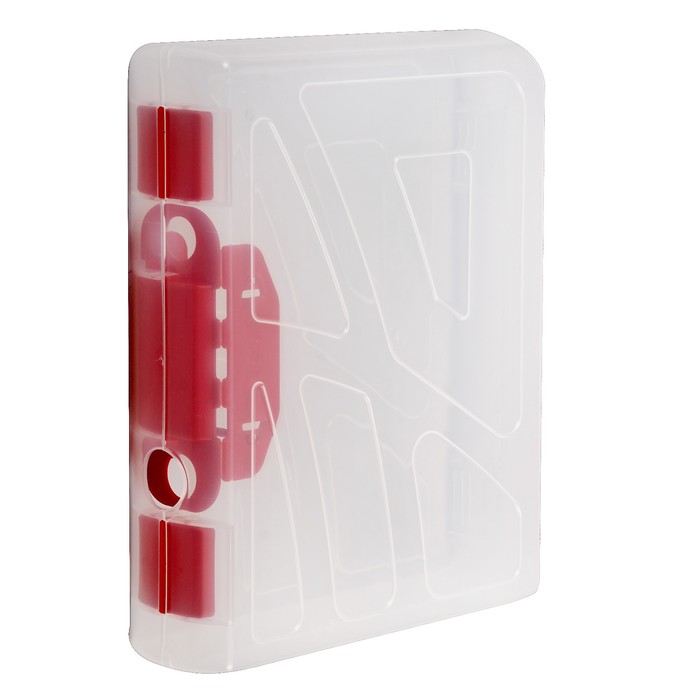 Папка-регистратор пластиковая А4 (317х270х73), 70 мм СТАММ, прозрачная, замок красный