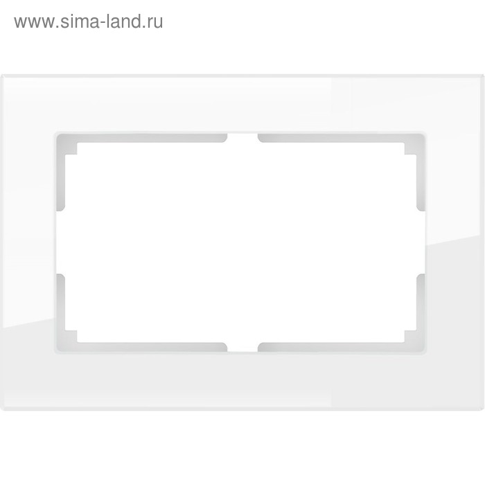 Рамка для двойной розетки WL01-Frame-01-DBL, цвет белый, материал стекло цена и фото