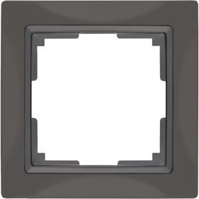 Рамка на 1 пост  WL03-Frame-01, цвет серо-коричневый Ош