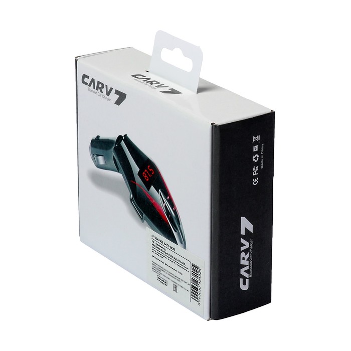 FM - трансмиттер, MP3/WMA/Bluetooth/USB/AUX/MicroSD, черный, FH-28